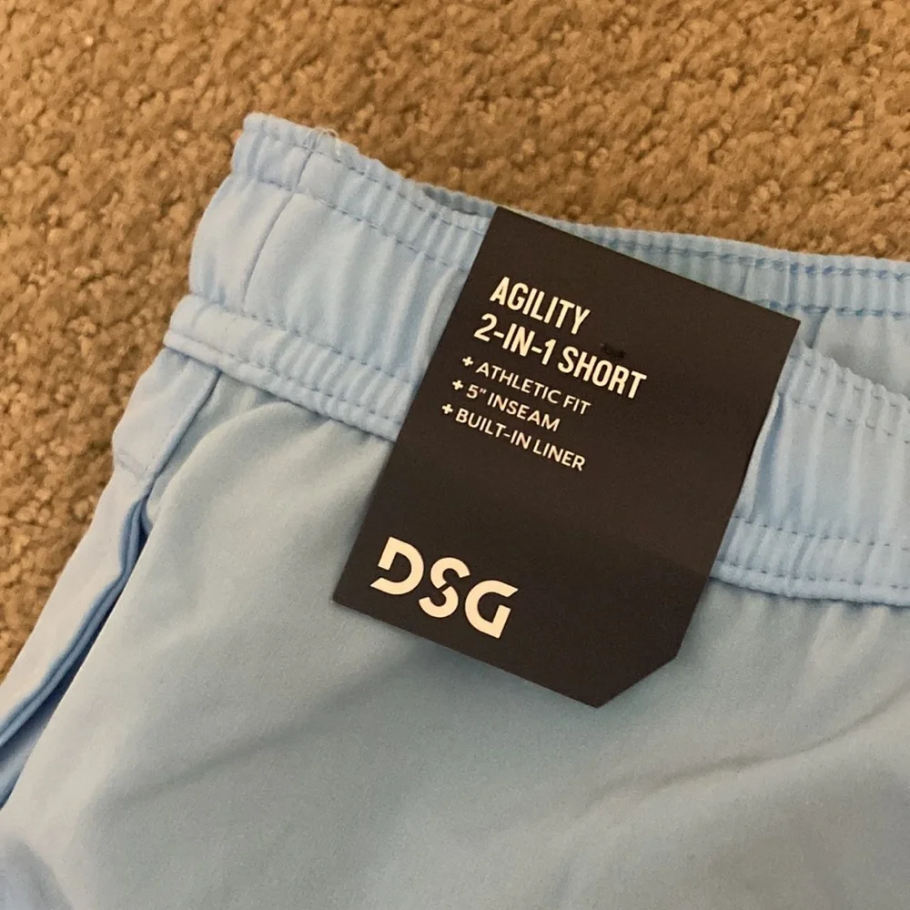 NWT DSG BLUE AGILITY 2 IN 1 SHORT MENS